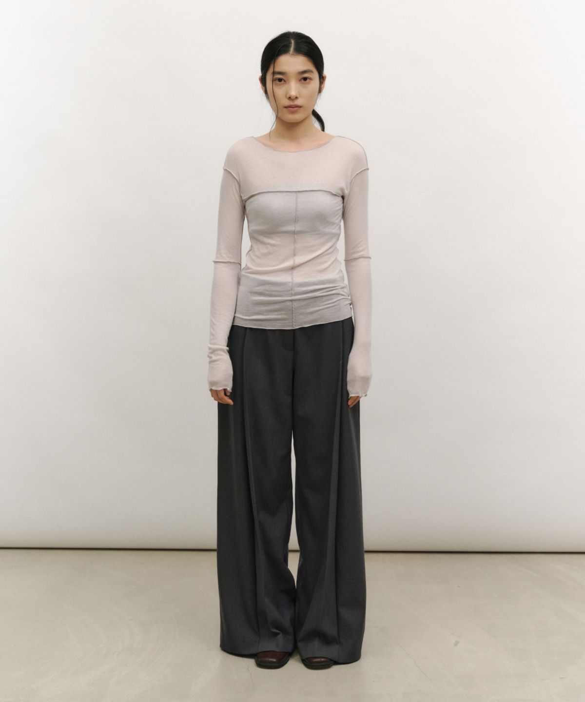 로우타이드(LOW TIDE) SOFT STITCH LINE T-SHIRT [LILAC]