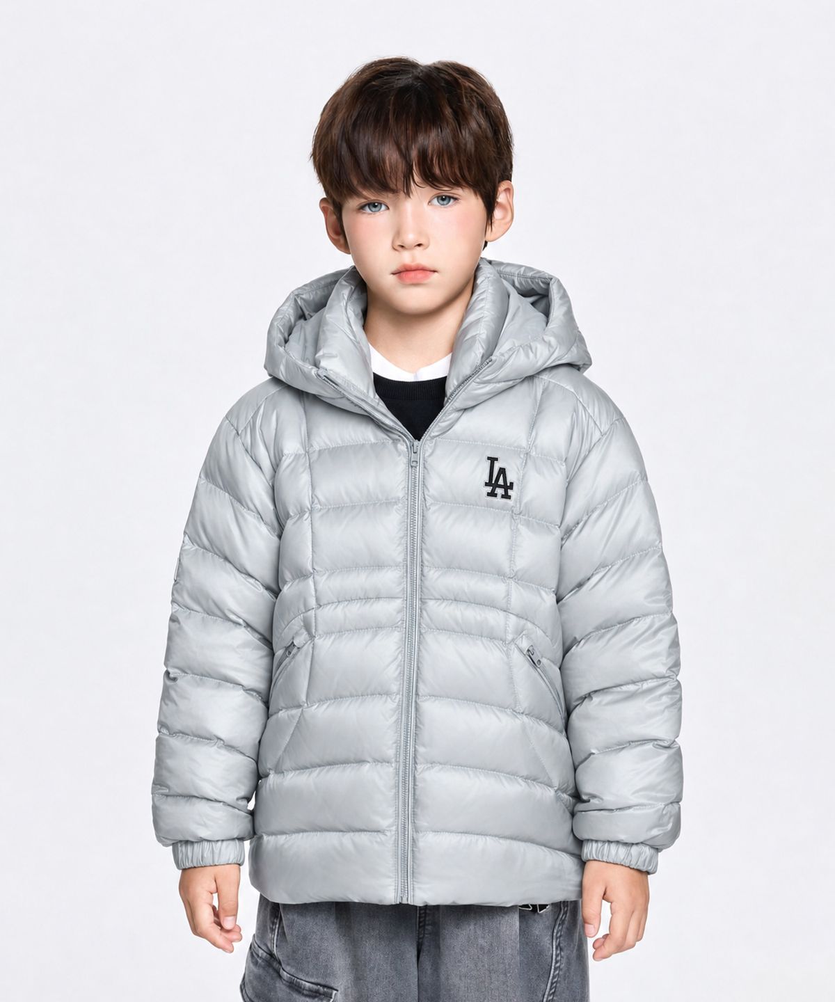 엠엘비 키즈(MLB KIDS) 아웃도어 모디파이드 글로시 경량다운 LA (L.Blue)