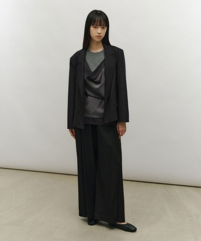 MINIMAL TAILORED JACKET [CHARCOAL]