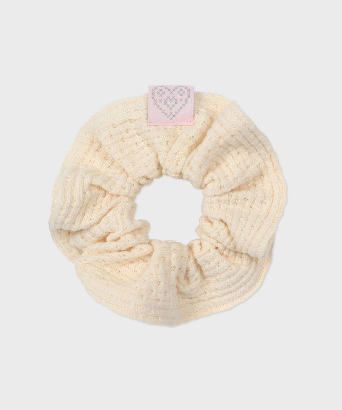 삭스어필(SOCKS APPEAL) pointelle knit hair scrunchie ivory