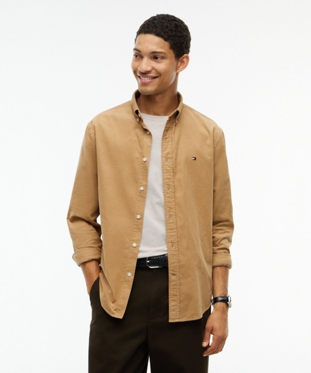 타미힐피거(TOMMY HILFIGER) [Global regular fit] 솔리드 코듀로이 레귤러 핏 셔츠 (T12G7WSH120MT1ABS)
