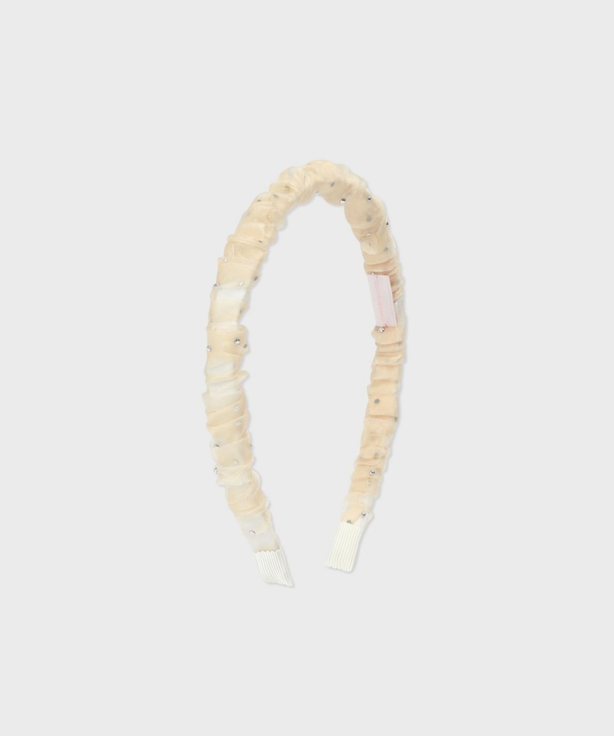 삭스어필(SOCKS APPEAL) organza layered shirring hair band ivory