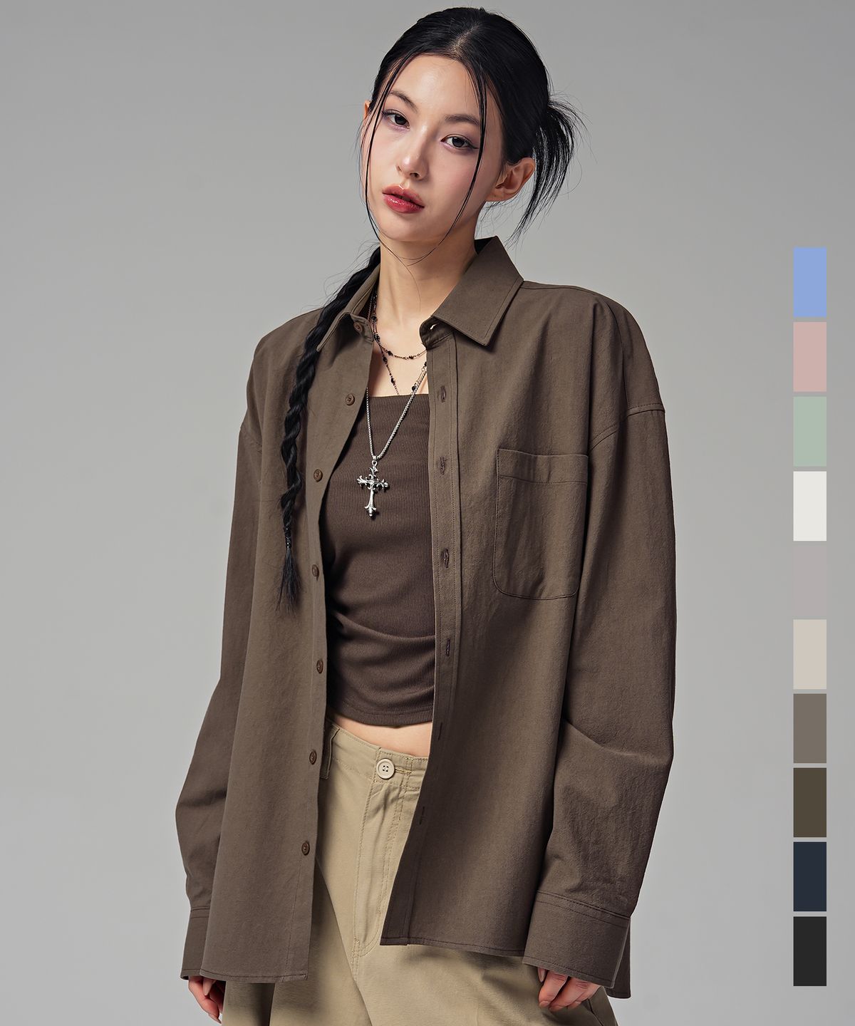 어반드레스(AVANDRESS) Overfit Plain Shirt_10Colors