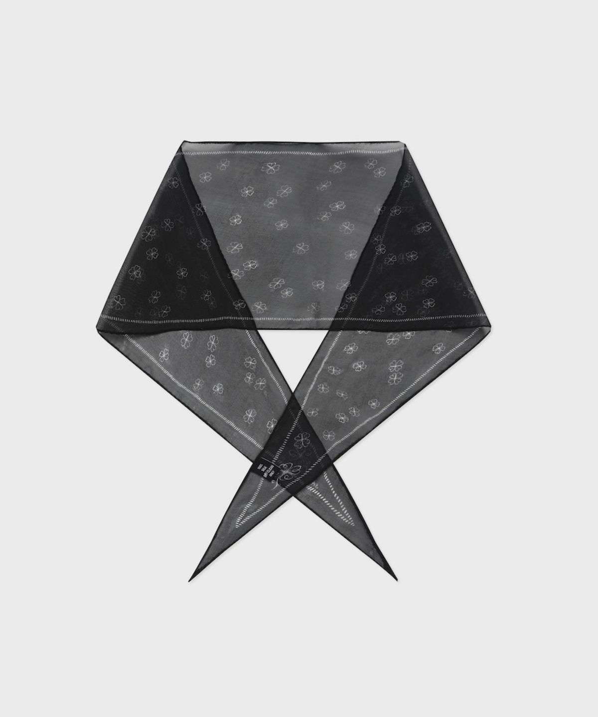 삭스어필(SOCKS APPEAL) chiffon silk scarf petit clover black