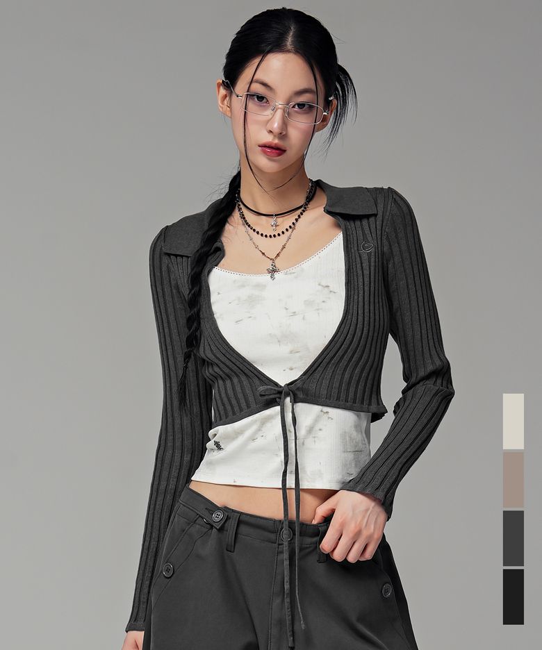Crop String Cardigan - 4COL