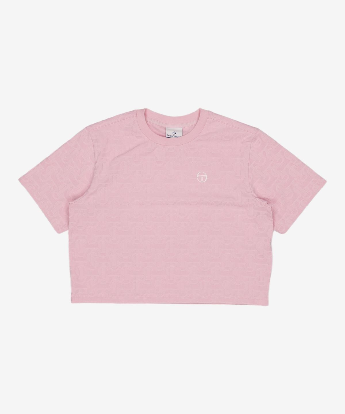 세르지오 타키니(SERGIO TACCHINI) W 데일리 ST 자카드 반팔 크롭 티셔츠 XS