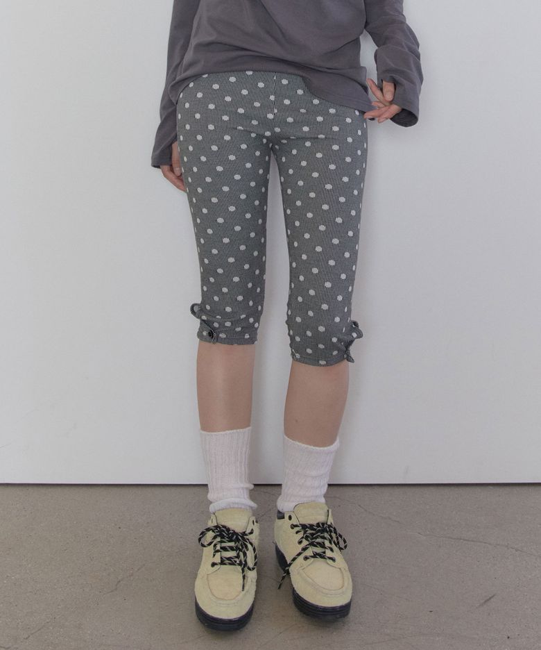 Dot Capri Leggings [Gray]
