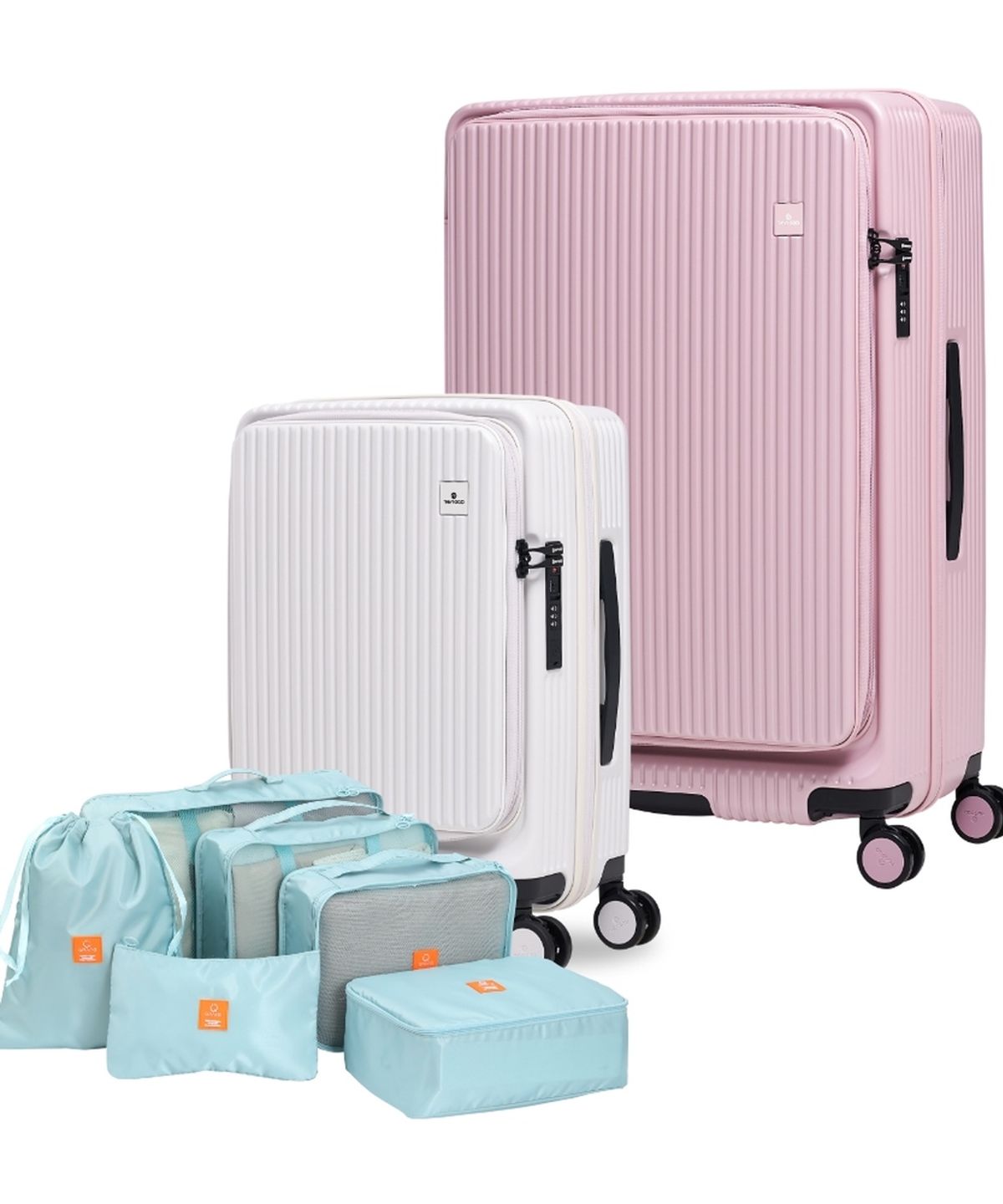 큐랑(QRANG) 패밀리 트래블 세트 1 리옹 66cm(20인치)+76cm(29인치)+6종파우치 캐리어