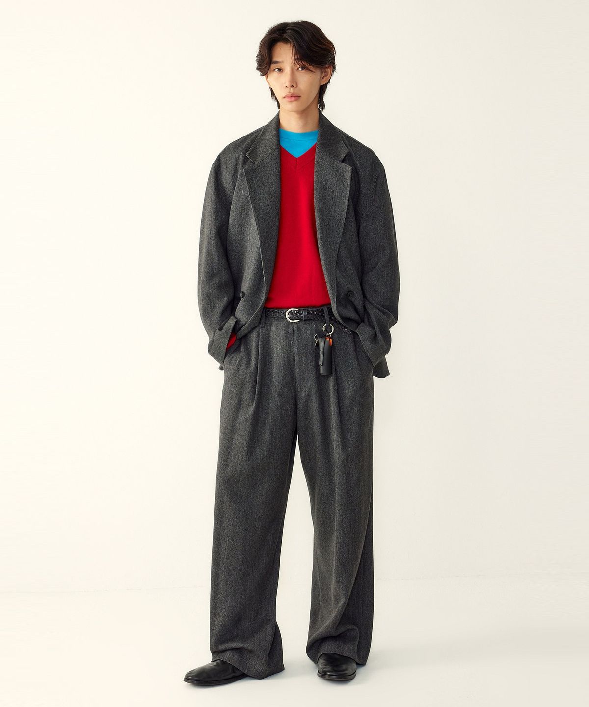 스튜디오 톰보이(STUDIO TOMBOY) [MEN] 헤링본 셋업 팬츠 _챠콜_9156331552