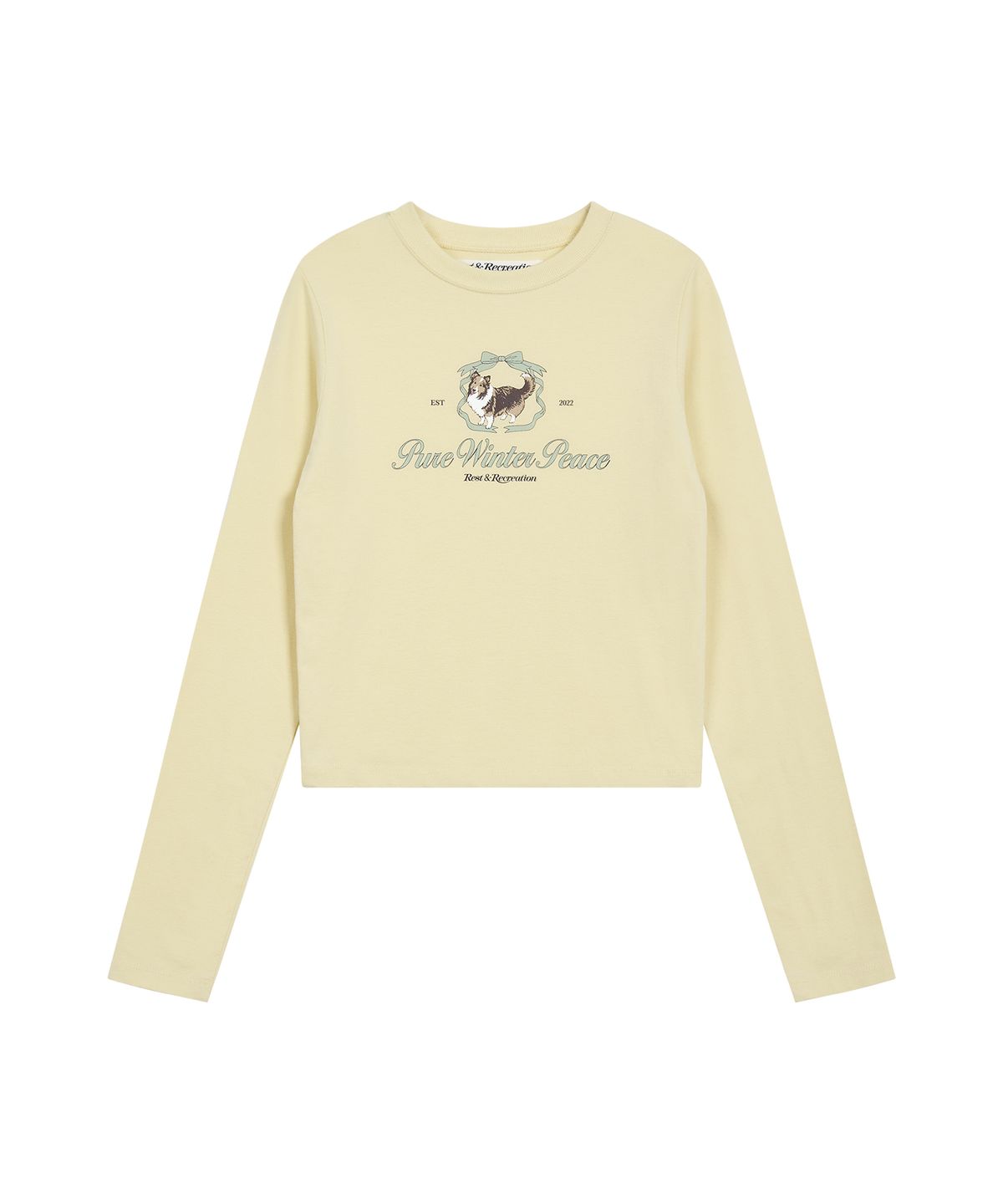 레스트앤레크레이션(REST&RECREATION) RiRi LOGO LONG SLEEVE - LIGHT YELLOW