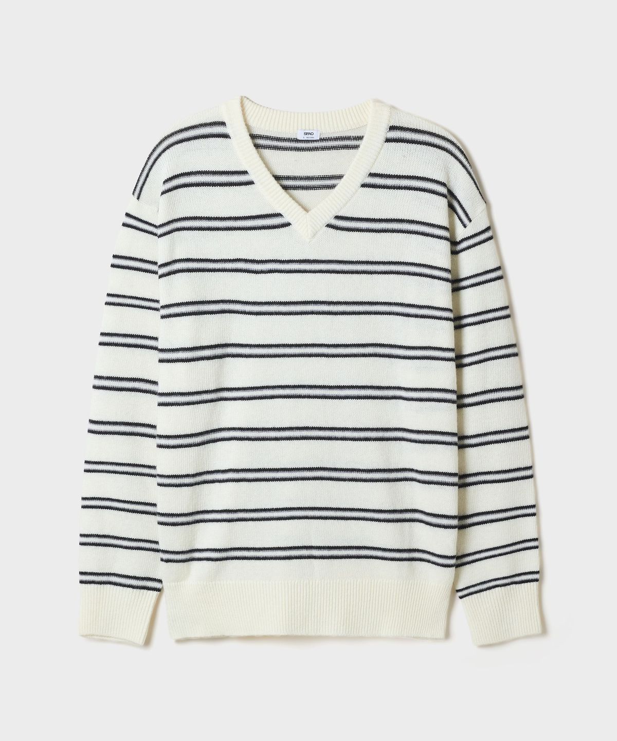 스파오(SPAO) [울블렌드] 여성 브이넥 스트라이프 스웨터_SPKWG4TG02