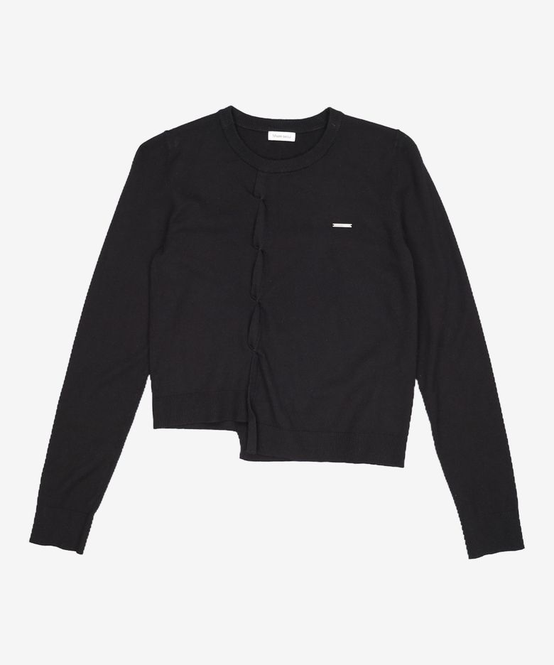 Origami pleats knit top BLACK S