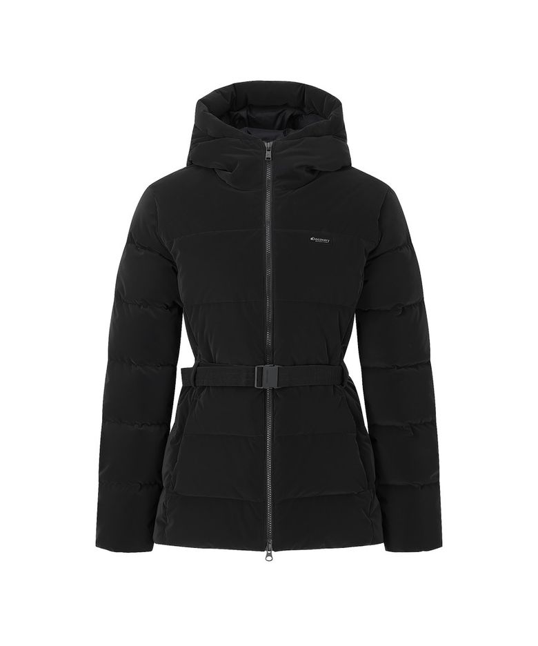 여성 베니아 에어벨로 다운 미드패딩 (BLACK)