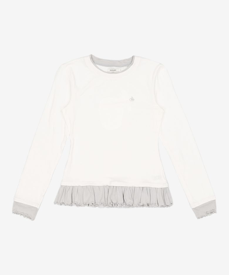 체리 슬림핏 레이어드 탑 [화이트] 1
