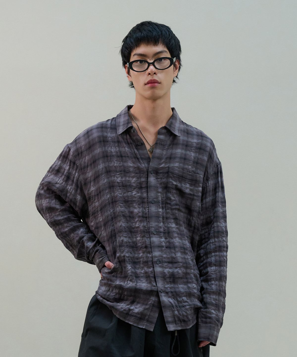 데시레드(DESIRED) 웨스턴 체크 셔츠-FESK5402B03