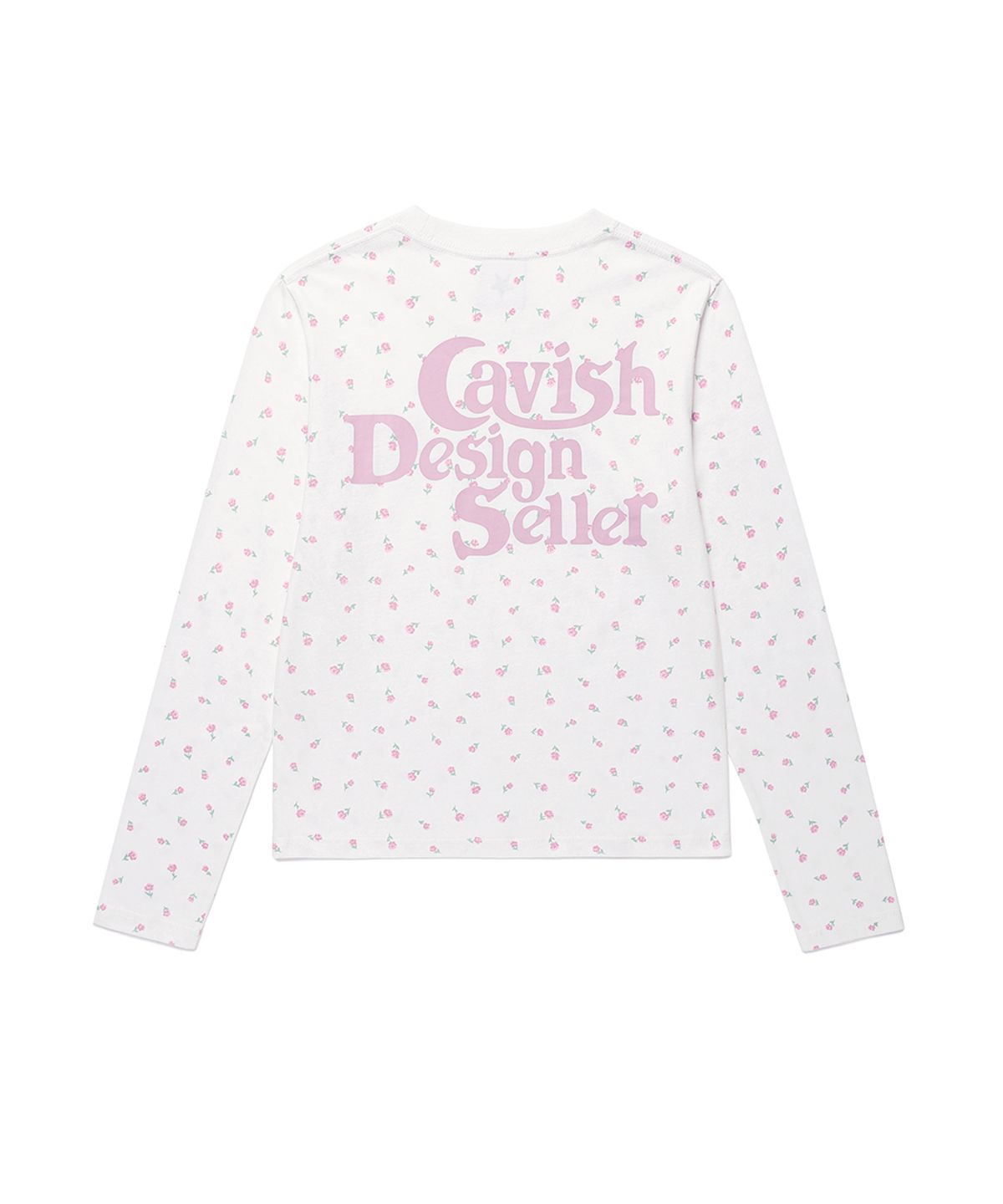 카비시(CAVISH) FLOWER SELLER LOGO LS TEE WHITE(PINK)(CV2GSUT551A)