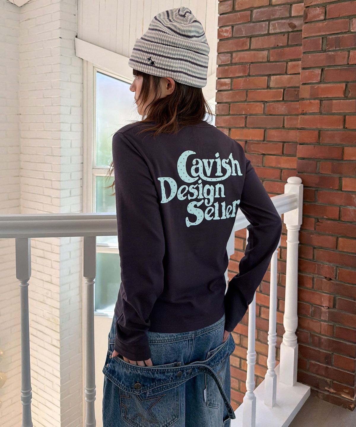 카비시(CAVISH) STAR SELLER LOGO LS TEE DARK PURPLE(CV2GSUT579A)