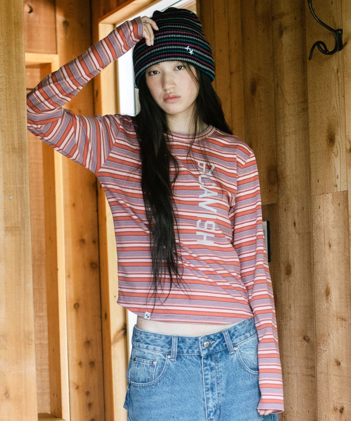 카비시(CAVISH) GRANOLA STRIPED LS TEE PINK(CV2GFFT555A)