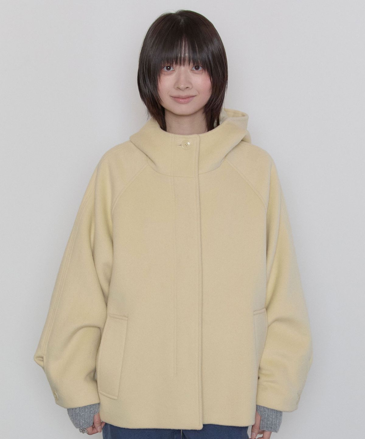 타입서비스(TYPESERVICE) Hooded Half Coat [Yellow]