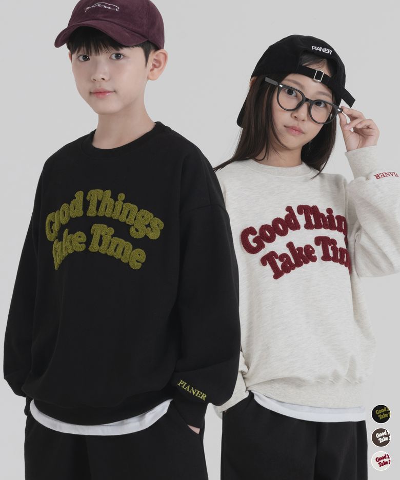 [2 PACK] 부클 자수 오버핏 맨투맨 (3color)