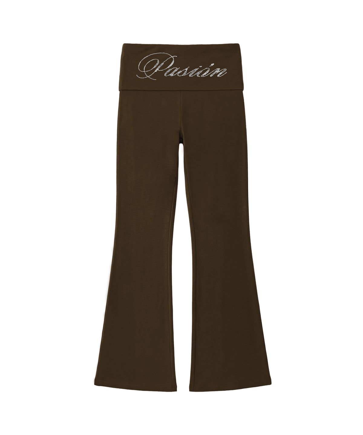 파시온(PASION) 슬림 크리스탈 글램 팬츠_브라운 Slim Crystal Glam Pants_Brown