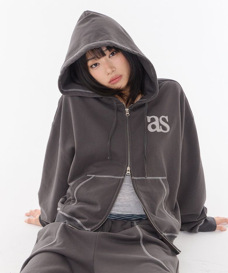 MORROW TRAINING HOOD ZIP-UP / CHARCOAL