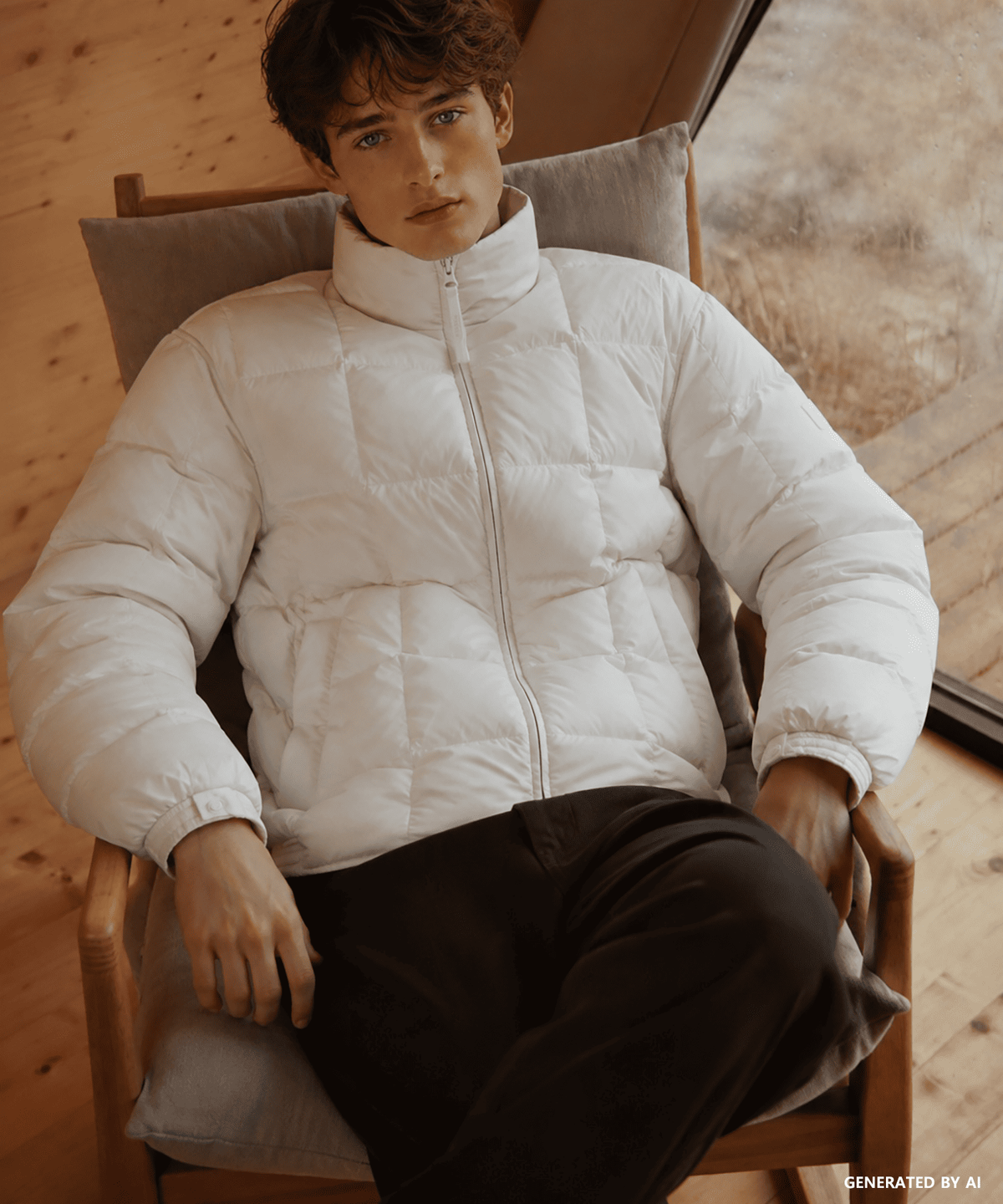 아이더(EIDER) THERMOLOCK (써모락) 남성 경량 블렌드 패딩 자켓_Ice Grey