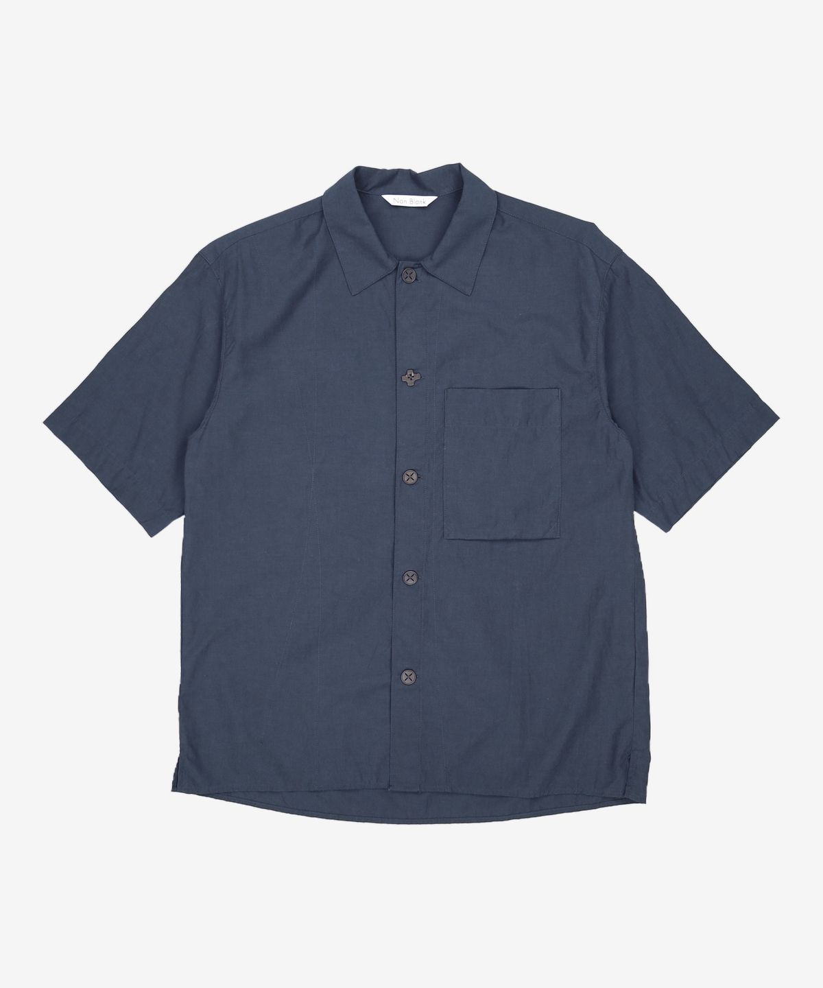 넌블랭크(NONBLANK) 웨이브 스티치 하프 슬리브 셔츠_NAVY S