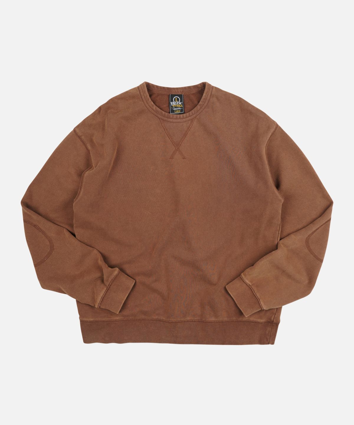 프리즘웍스(FRIZMWORKS) COVER STITCH VINTAGE SWEATSHIRT _ BROWN