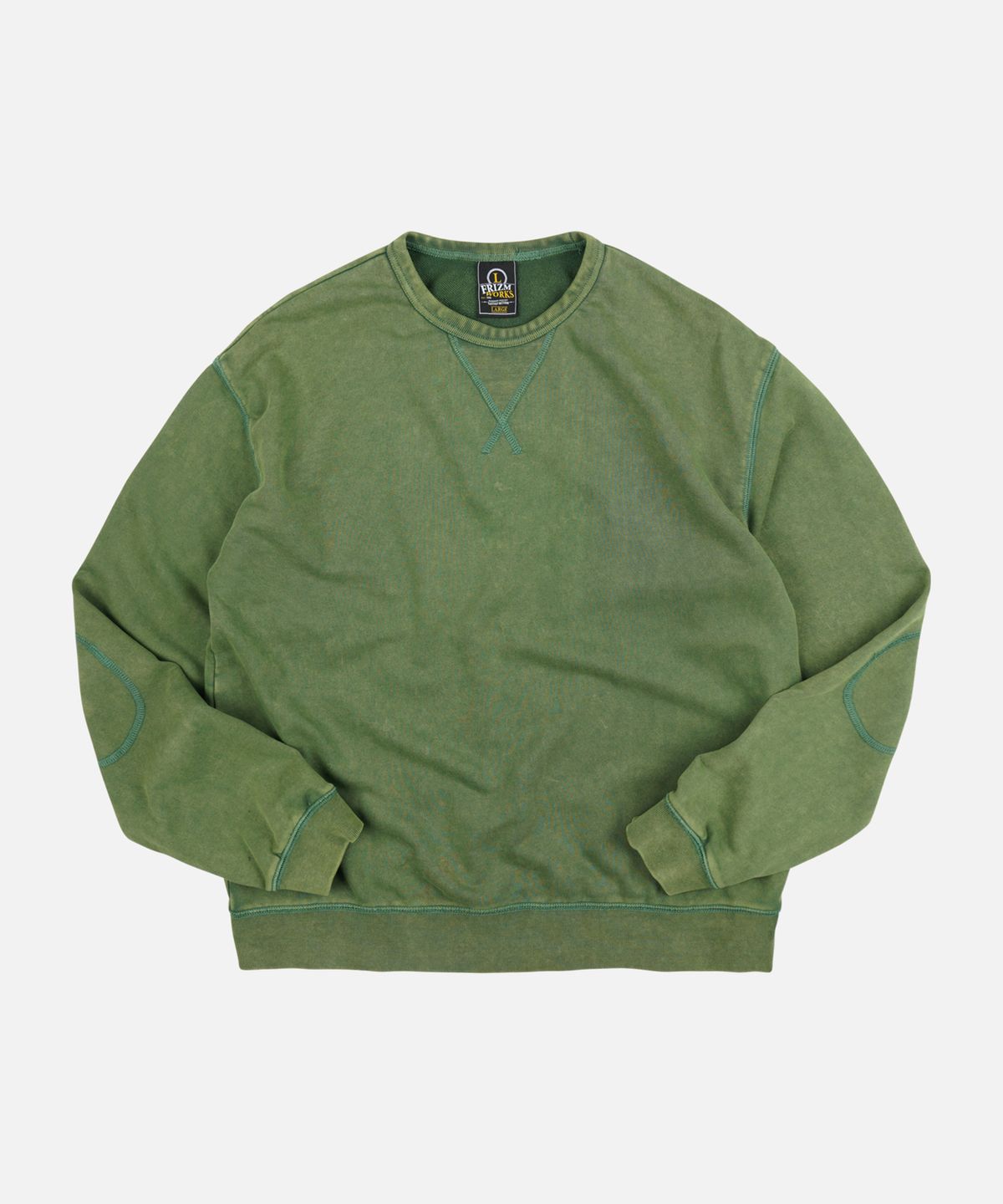 프리즘웍스(FRIZMWORKS) COVER STITCH VINTAGE SWEATSHIRT _ GREEN
