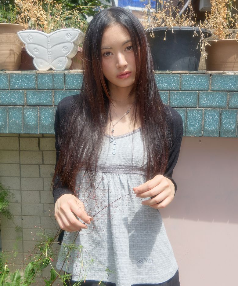 FLAIR LACE SLEEVELESS / MELANGE GRAY