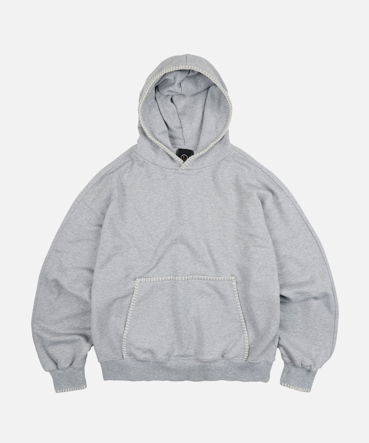 프리즘웍스(FRIZMWORKS) NEEDLE STITCH PULLOVER HOODY _ GRAY