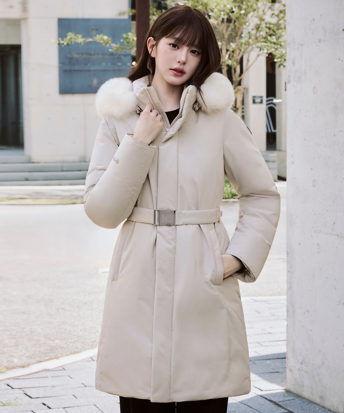아이더(EIDER) La Reine (라헨느) 여성 캐시미어 블렌드 W/S 롱 다운 자켓_OATMEAL