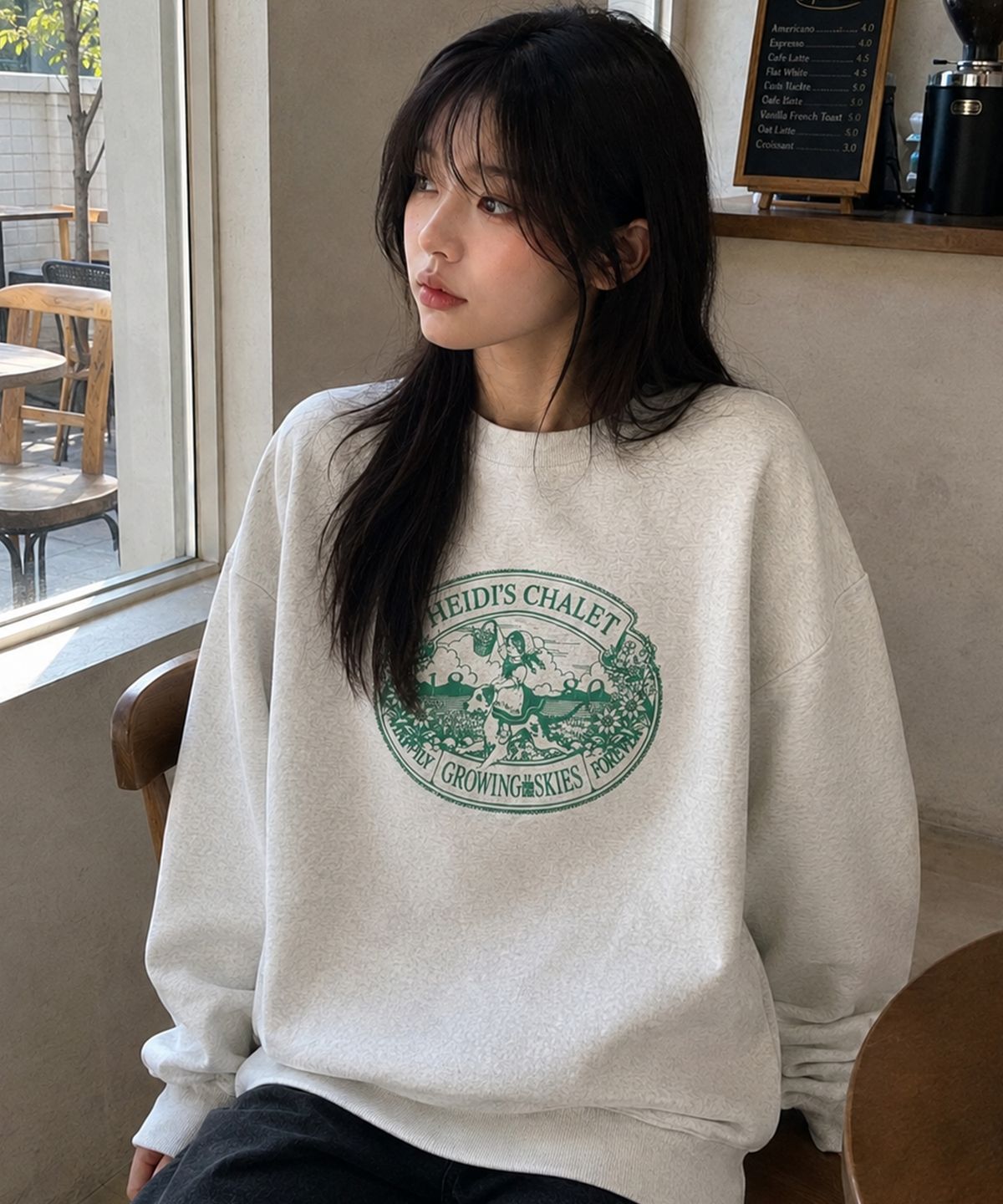 꼼파뇨(CPGN STUDIO) 하이디스 걸 스웨트셔츠 오트밀