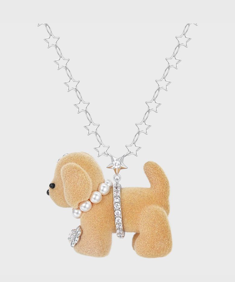 (W) Puppy Necklace (Light Brown)
