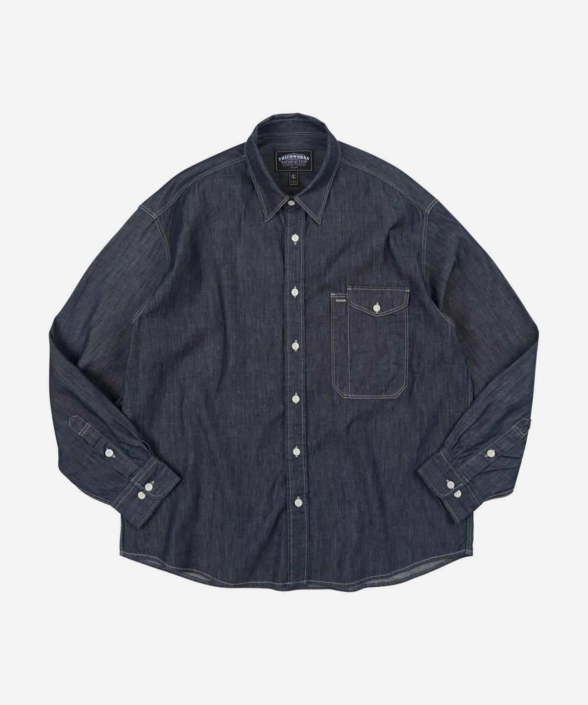 프리즘웍스(FRIZMWORKS) UTILITY FLAP POCKET DENIM WORK SHIRT _ INDIGO