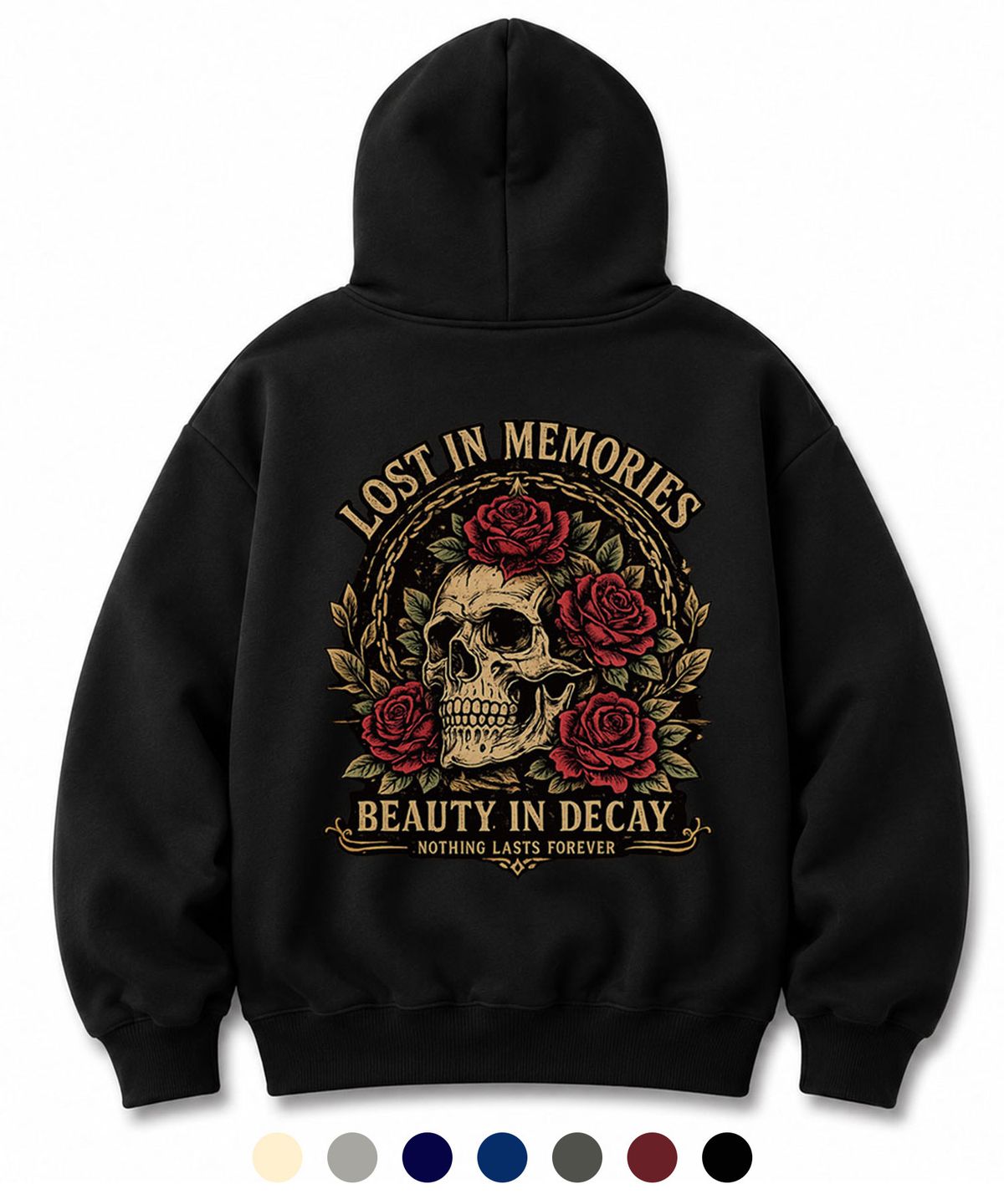 난데(NANDE) SKULL 프린팅 오버핏 후드티 그래픽 7color