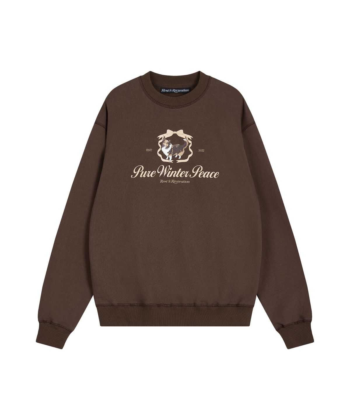 레스트앤레크레이션(REST&RECREATION) RiRi LOGO SWEATSHIRT - BROWN