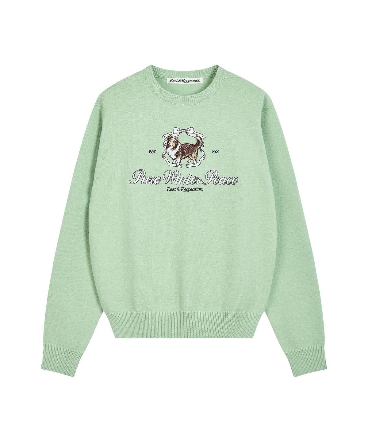 레스트앤레크레이션(REST&RECREATION) OVERSIZED RiRi LOGO KNIT - LIGHT GREEN