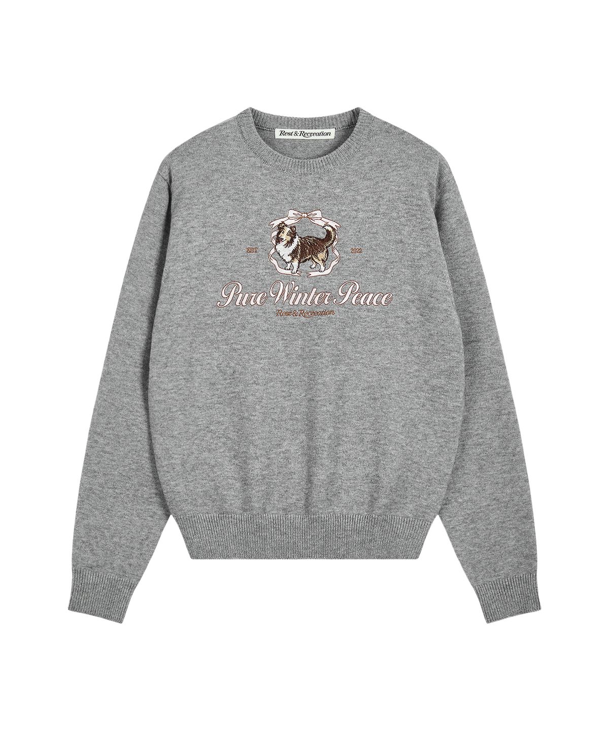 레스트앤레크레이션(REST&RECREATION) OVERSIZED RiRi LOGO KNIT - GREY