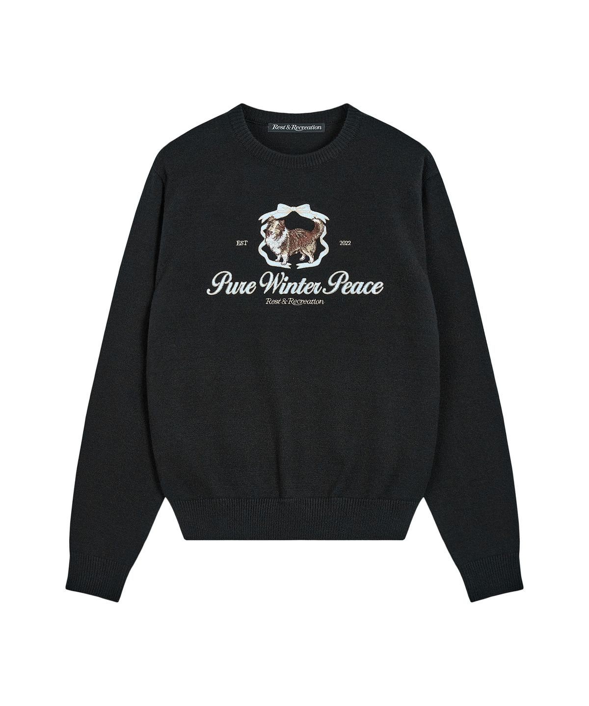 레스트앤레크레이션(REST&RECREATION) OVERSIZED RiRi LOGO KNIT - BLACK