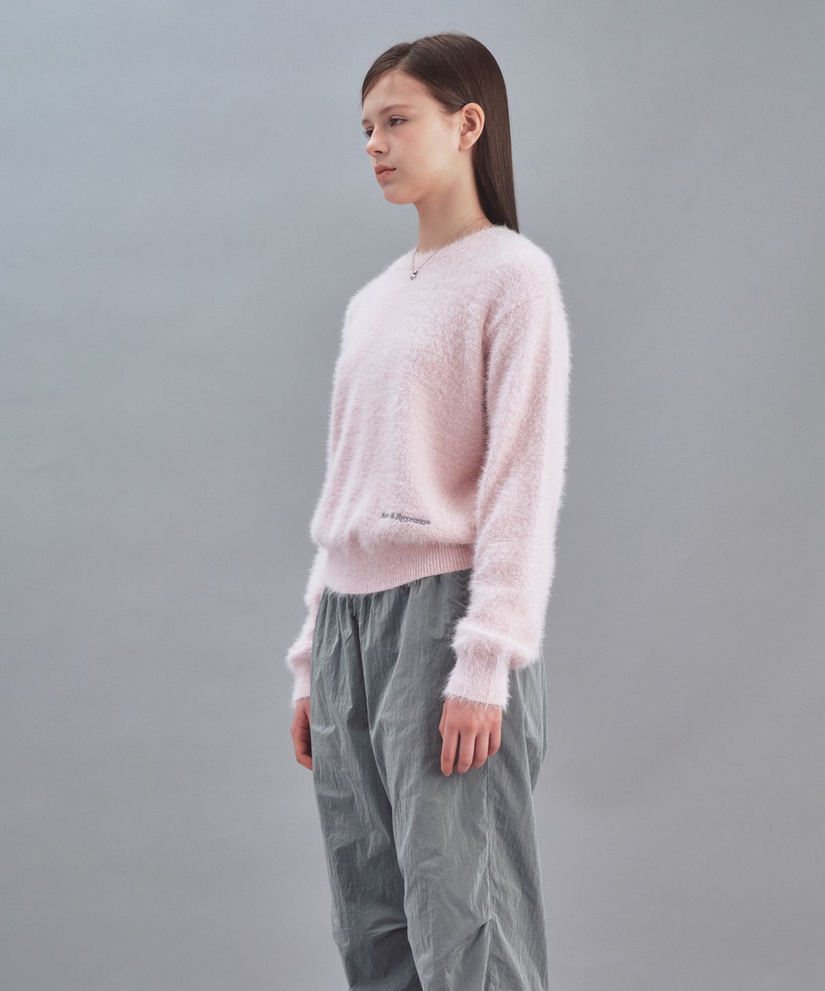 레스트앤레크레이션(REST&RECREATION) HAIRY BASIC KNIT TOP - PINK