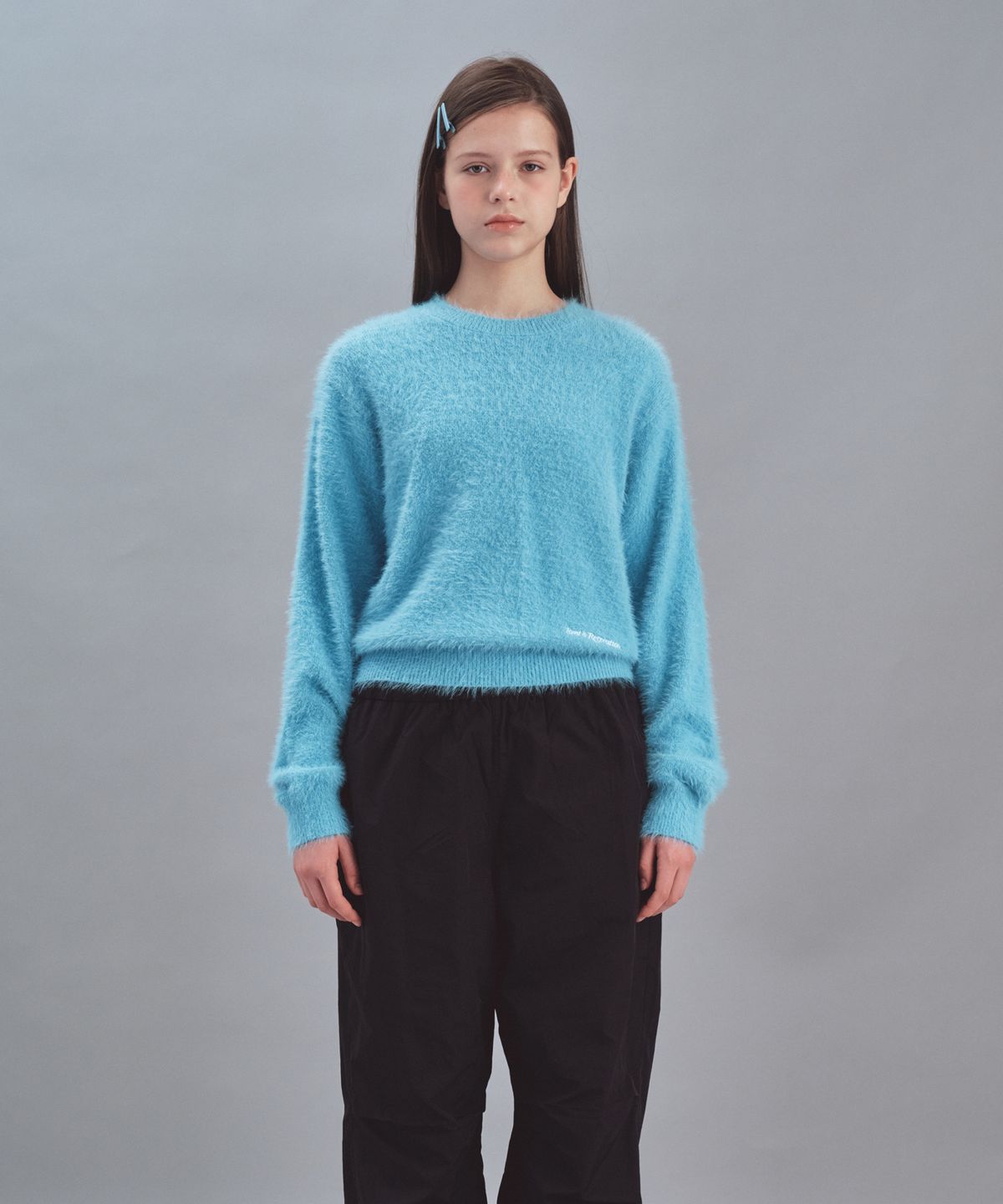 레스트앤레크레이션(REST&RECREATION) HAIRY BASIC KNIT TOP - SKY BLUE