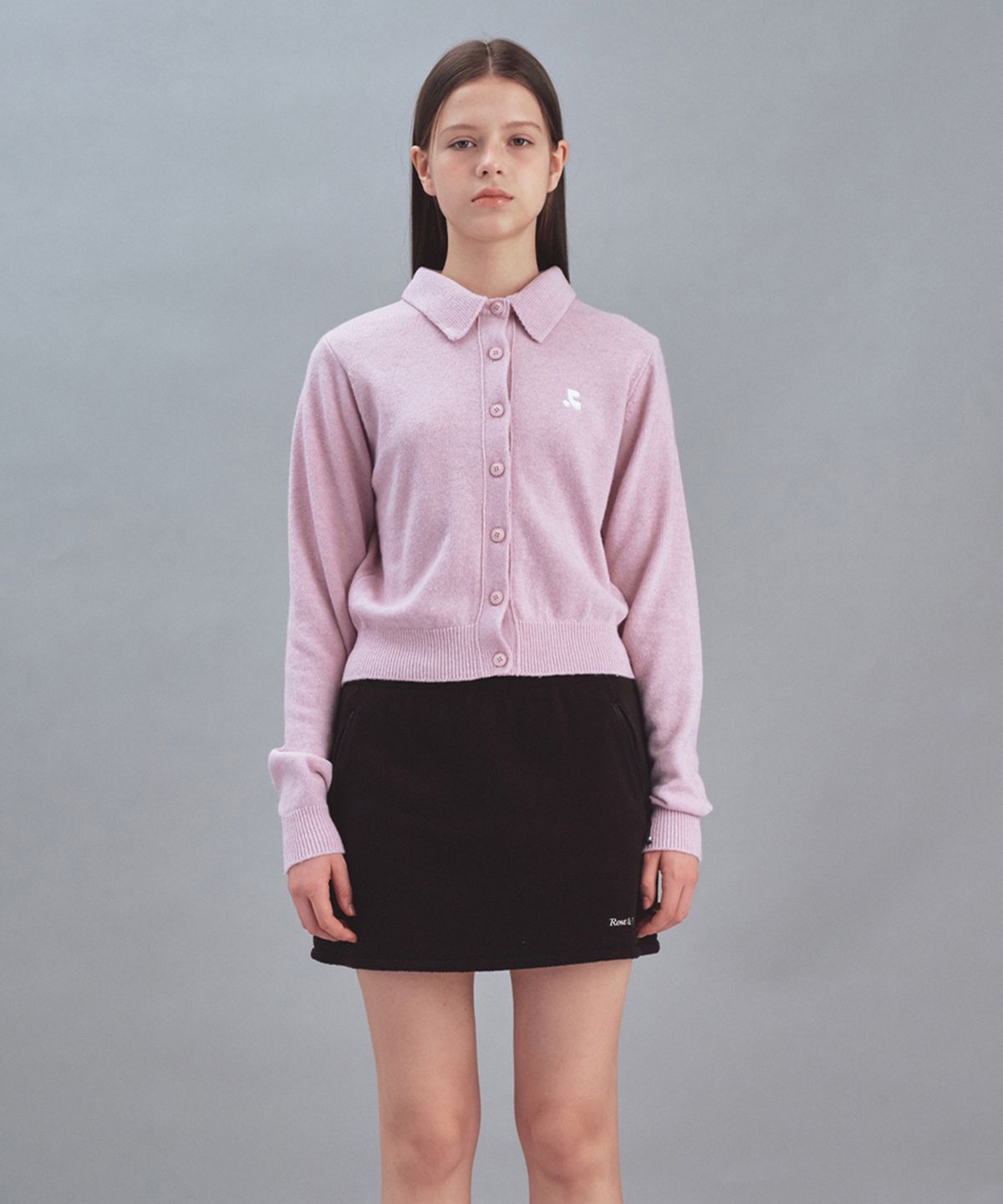 레스트앤레크레이션(REST&RECREATION) BASIC COLLAR KNIT CARDIGAN - PINK