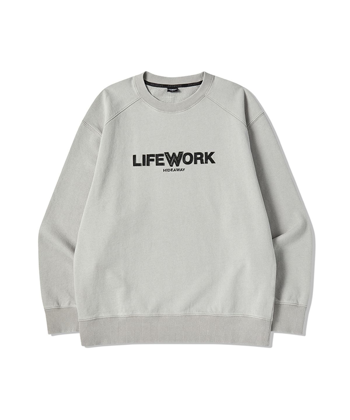 라이프워크(LIFEWORK) 빈티지 레터링 아플리케 맨투맨