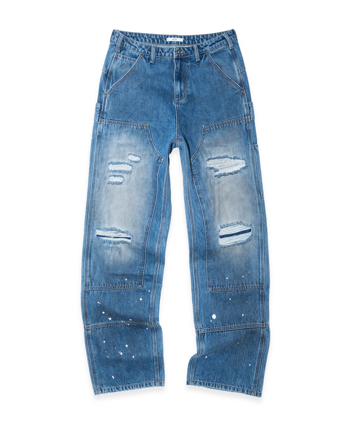 이티씨이(ETCE) Destroyed Double Knee Carpenter Denim (Blue)