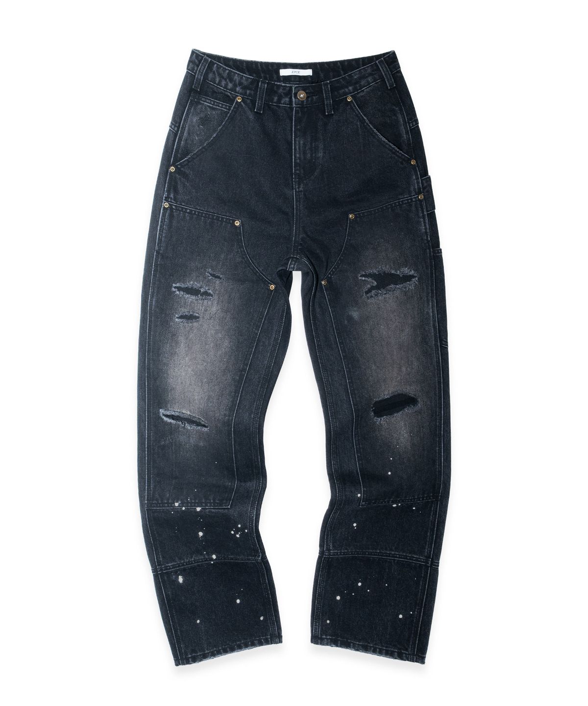 이티씨이(ETCE) Destroyed Double Knee Carpenter Denim (Black)