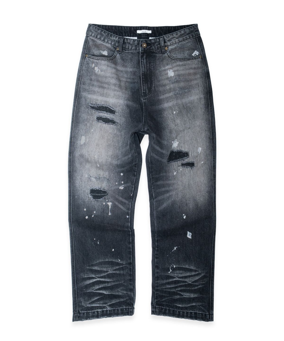 이티씨이(ETCE) Destroyed Painting Washed Denim (Black)