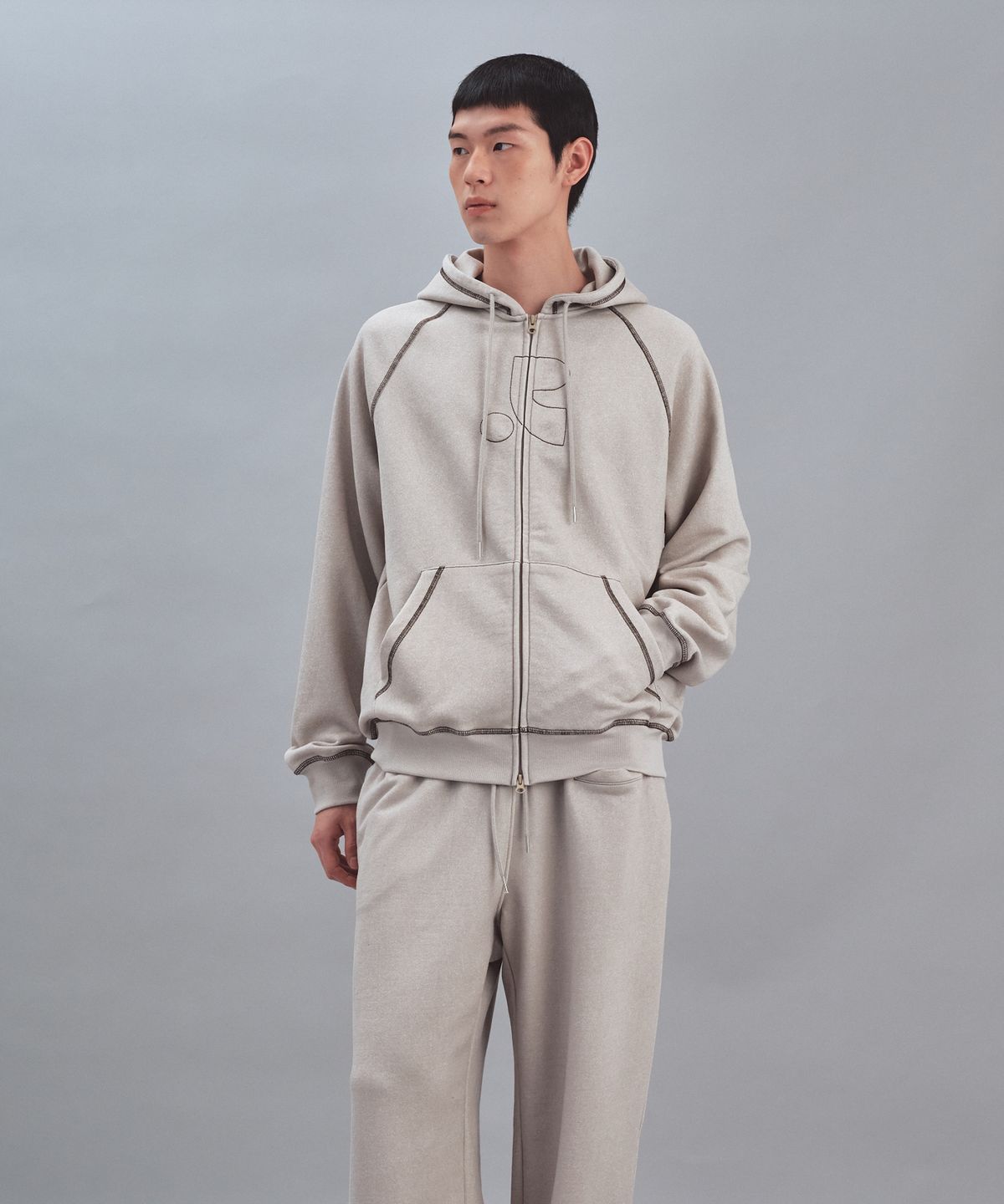 레스트앤레크레이션(REST&RECREATION) PIGMENT HOOD ZIP-UP - BEIGE