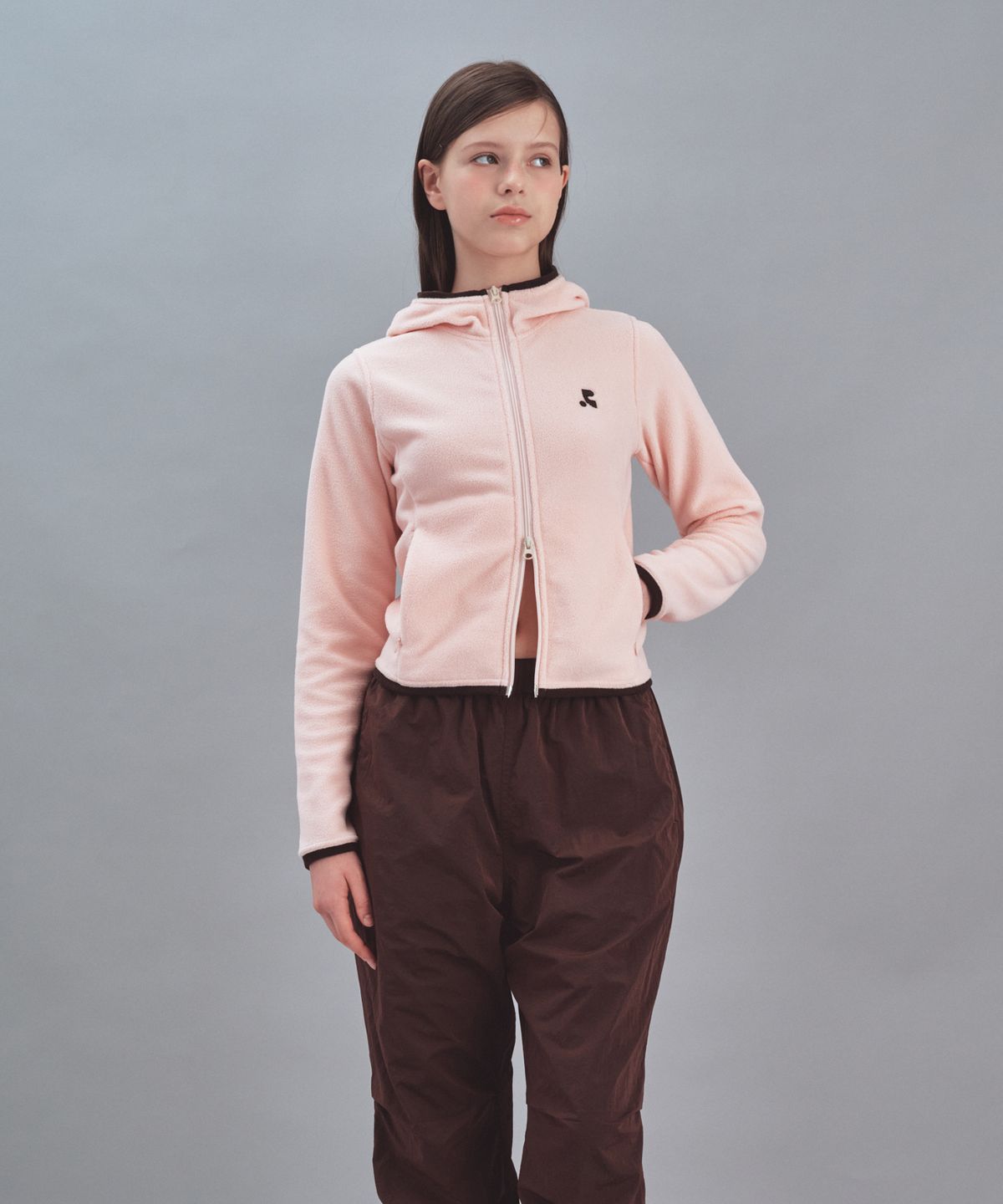 레스트앤레크레이션(REST&RECREATION) FLEECE HOOD ZIP-UP - PINK